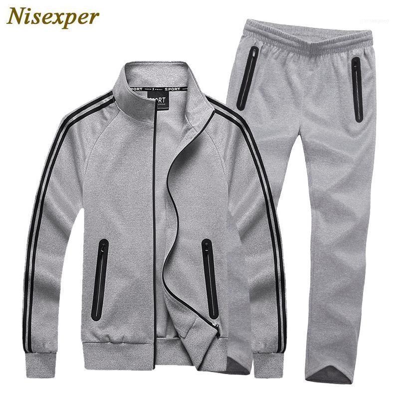 

High Quality 2021 Tracksuit Men Sporting Hooded Brand-Clothing Casual Track Suit Mens Jacket+Pant Sweat Big Size 8XL1, Gray
