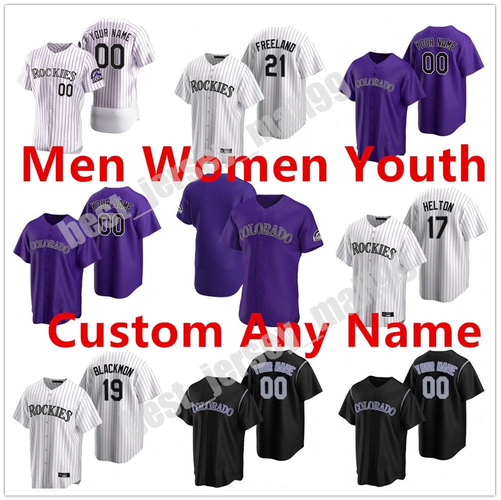 

Custom Men Women Youth 2021 Jersey 27 Trevor Story 19 Charlie Blackmon Baseball 48 German Marquez Sam Hilliard Ian Desmond Colorado Nolan Arenado, Blue;black