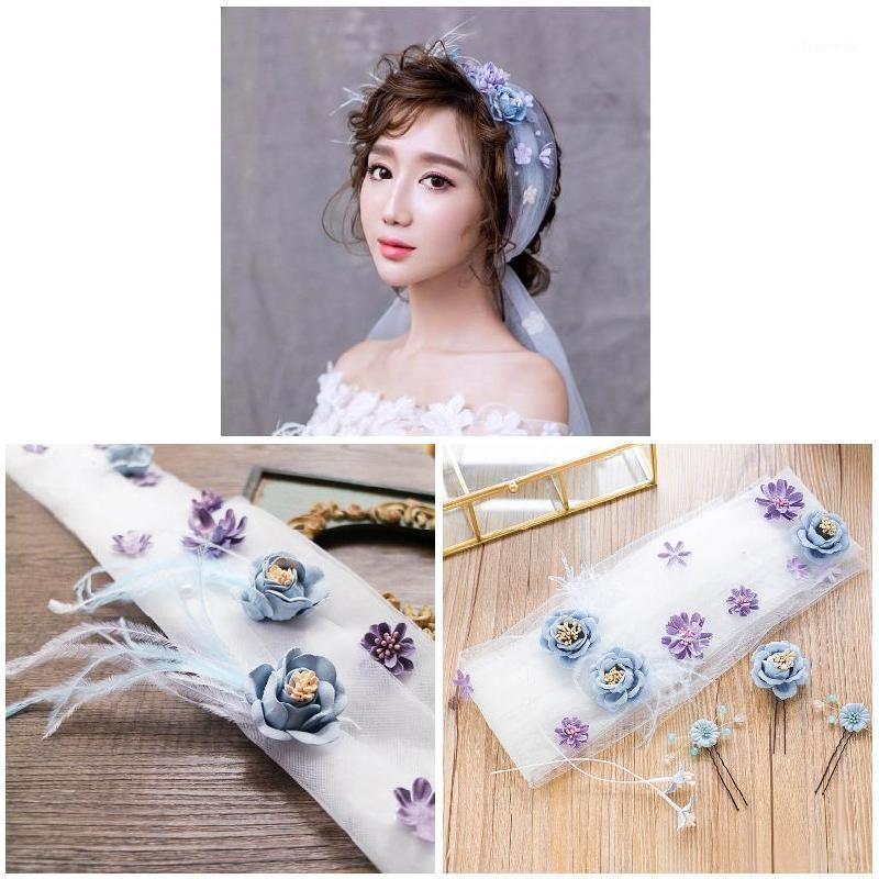 

Hair Clips & Barrettes Elegant Women Floral Hairband Bridal Veil Jewelry Headband Wedding Accessories MAEA99, Golden;silver