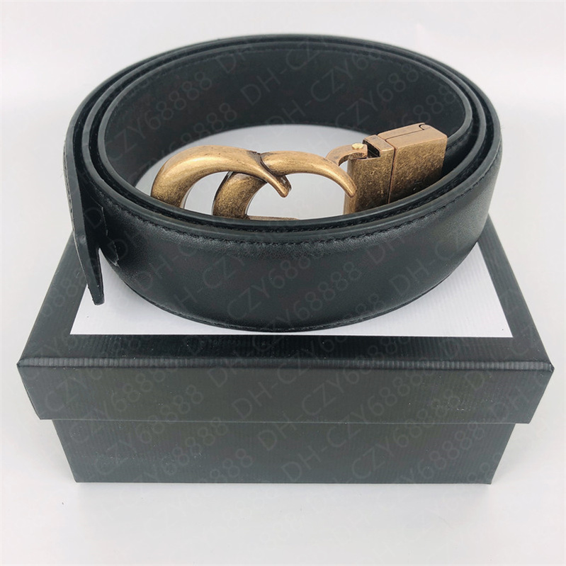 

2021 Men Leather Black Ladies Gold silver and bronze Buckle belt, Men's Classic Casual Designer Belts 3.4cm wide Gift Box, Black;brown
