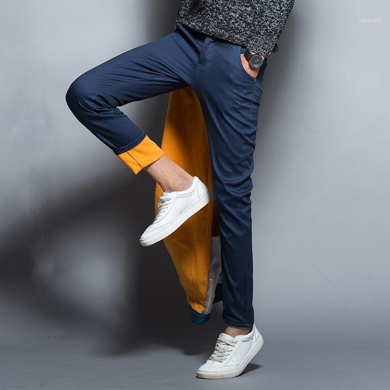 

Men's Pants Classic Khaki Casual 2021 Business Fashion Slim Fit Warm Trousers Male Brand Clothing, Black