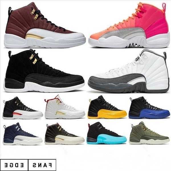

Jumpman 12 Top Dark Grey FIBA Flu Game PLAYOFF Men Boots Shoes Michigan France Blue Reverse Taxi 12s Athletic Sports, With desiccant