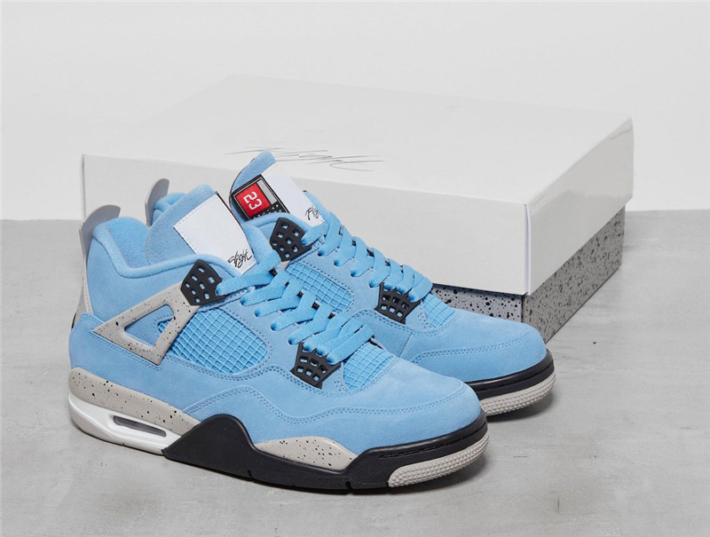 

Shoes Authentic 4 SE University Blue Tech Grey 4S White Black Genuine Suede Man Woman Sports Sneakers Original