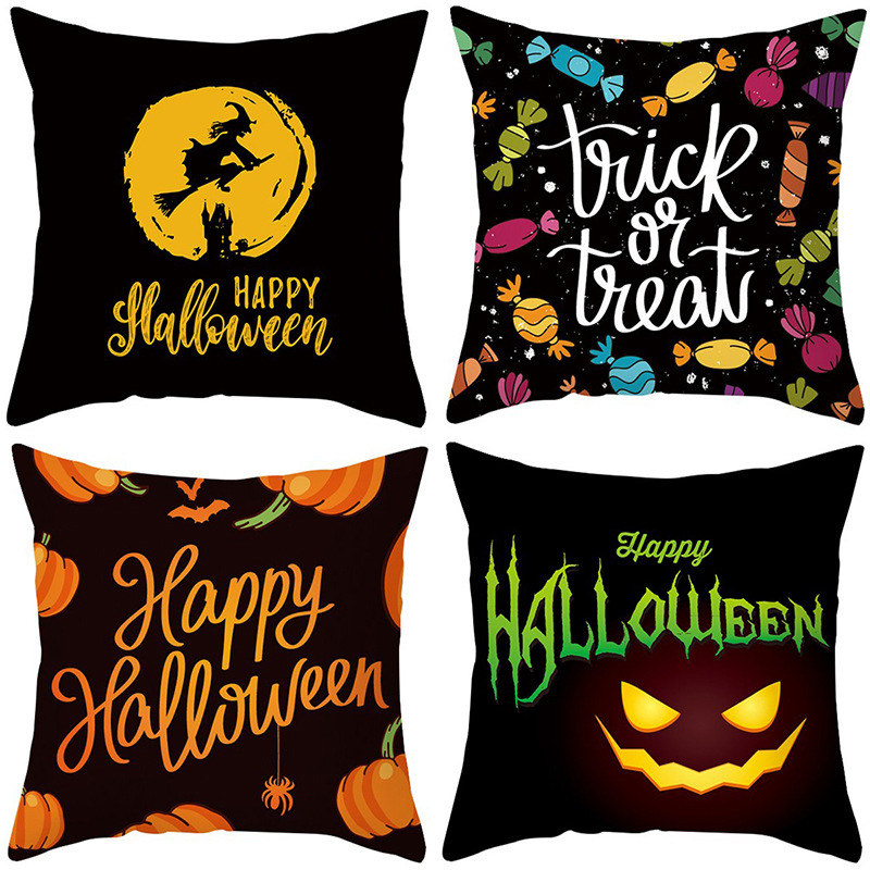 

Halloween pillow case cushion cover home gift sofa cushion peach skin velvet pillow case 24 styles for you choose