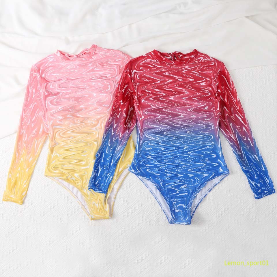 

Lemon One Piece Mesh Long Sleeve Ladies Swimwear Designer Letter Print Women' Bikini Summer Swimsuit 1109, Dust bag