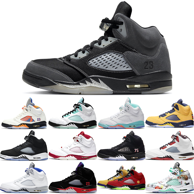 

new hot original 5 basketball shoes 5s for men Alternate Bel-Air International Flight Island Green Light Aqua Michigan Oreo Pink Foam Quai 54 sneakers