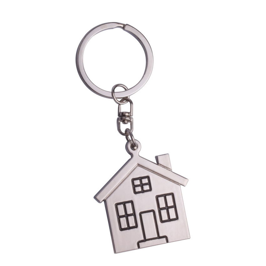 

House Key Ring Home Shape Keychain Holder Bag Hangs Fashion Jewelry Will and Sandy, Slivery;golden