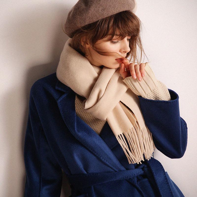 

Scarves Women Wool Shawl Scarf Thick Lady Solid Color High Quality Classic Gift For Long Pashmina Warm Soft Chic Fashion Casual