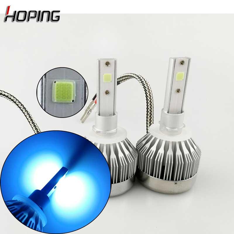 

Car Headlights Hoping 1 Pair Led Ice Blue H27 880 881 Auto Lamp 30W 8000K Headlamp Fog Lamps Cob Light Source