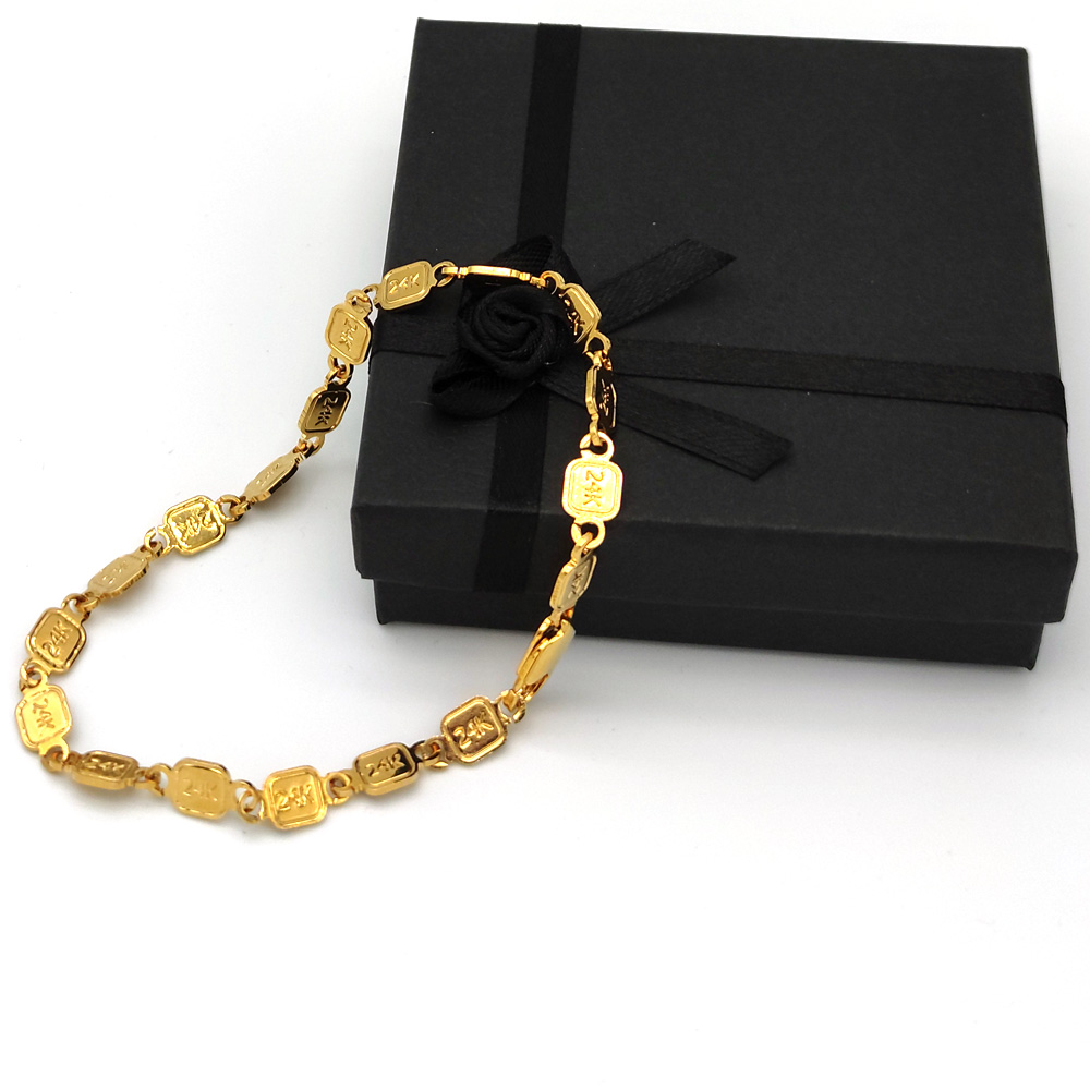 DIY Bracelet Link 24 k Stamp Solid Gold AUTHENTIC FINISH Jewllery Foot Women Girl's Beach big small Freedom-image-670747216