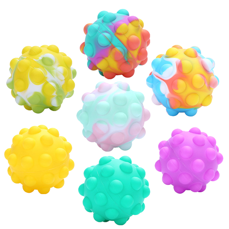 

3D Silicon Ball Sensory Bubbles Fidget Pops Toys Finger Popping Simple Dimples Decompression Push Toy Antistress Autism ADD ADHD Reliever Squishy Stress Relief