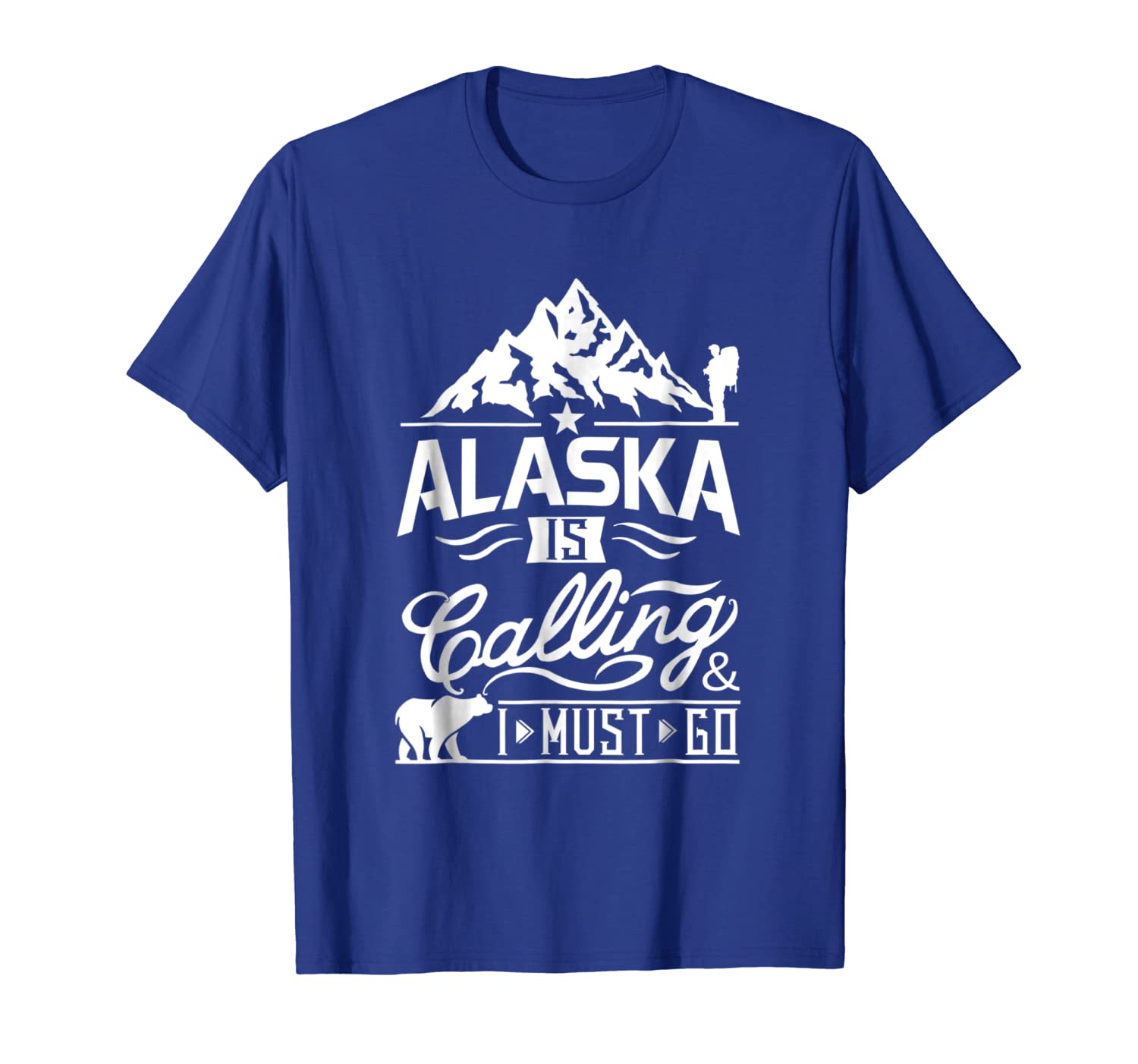 

alaska is calling i must go t shirt - alaska shirt, White;black