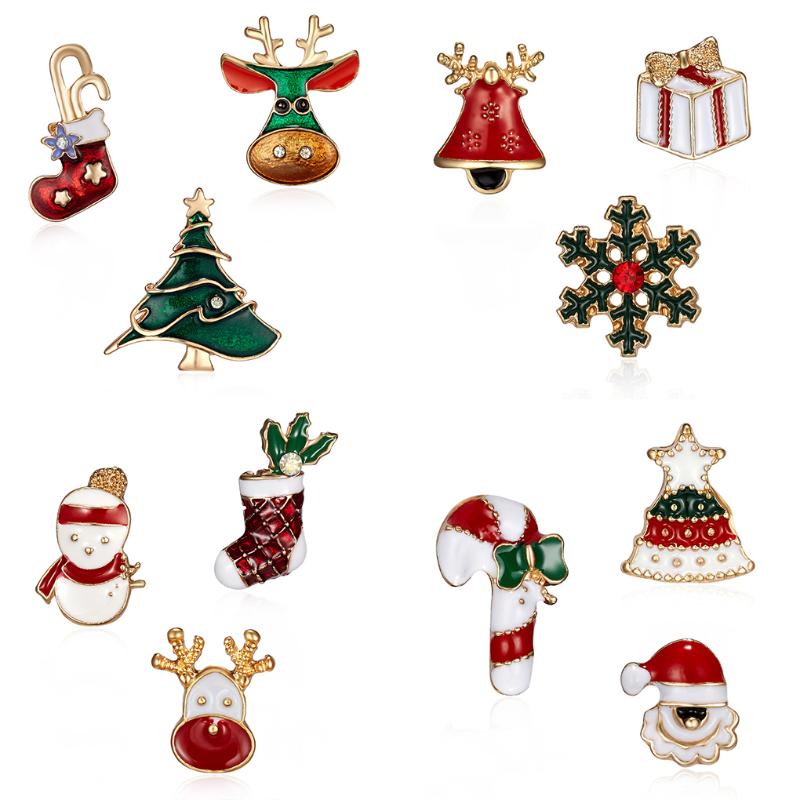 

Christmas Decorations 3 Pieces Brooch Pins Jewelry Holiday Xmas Gift Party Women Girls Vintage Rhinestone Clothes Art Decor