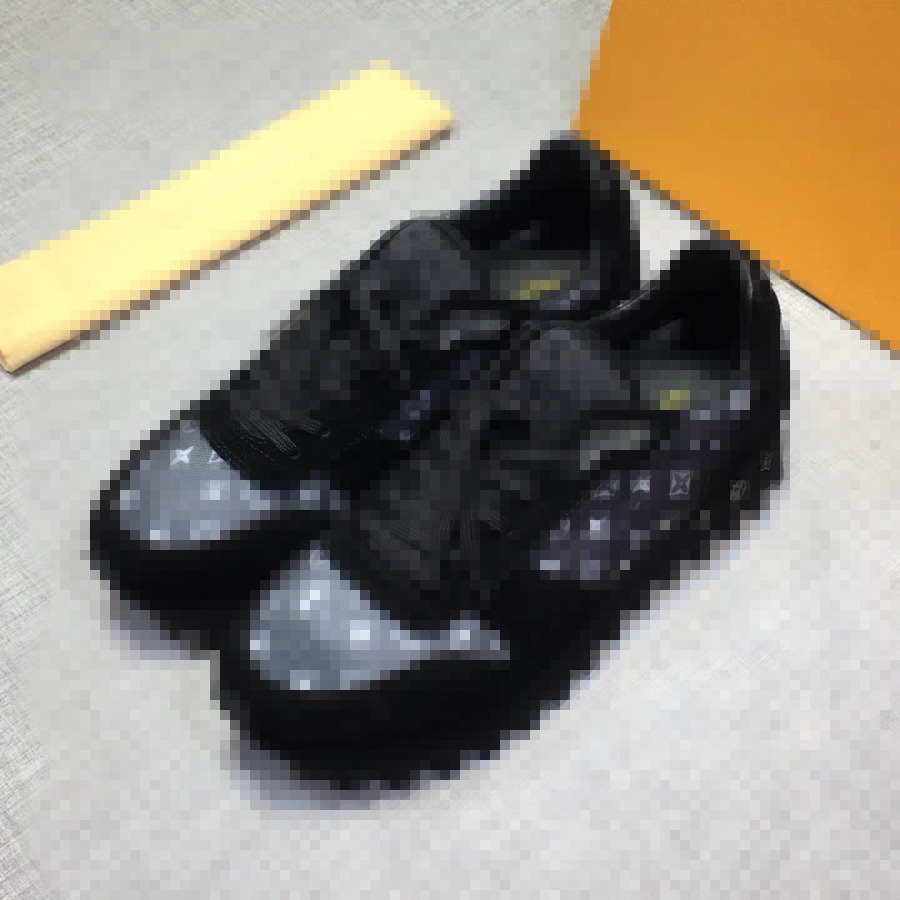 

high quantity mens designer shoes Flowers Rubber outsole casual sneaker men runner trainer, Black