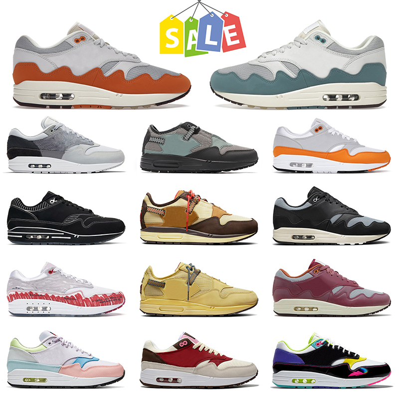 

2022 New Cushion 1 87 Running Shoes For Mens Women Patta Waves Monarch Noise Aqua Cactus Jack Wheat Triple Black Bacon London Hyper Pink Sneakers Trainers Sports 36-45, D12 36-45 anniversary royal