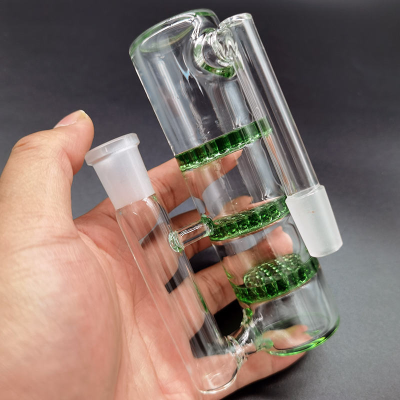 

Water Pipe Glass Ash Catcher For Hookah Perc Ashcatcher Three Layers Honeycomb Recycler Filter 14.5mm 18.8mm Male Female Joint 3 Colour For