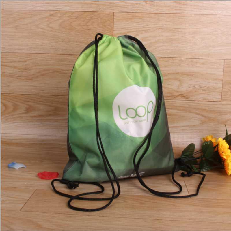 

Gift Wrap 2021 Customized Logo Marathon Advertising Bag Letter Pattern Of Polyester Drawstring Bags Anniversary Sport Storage