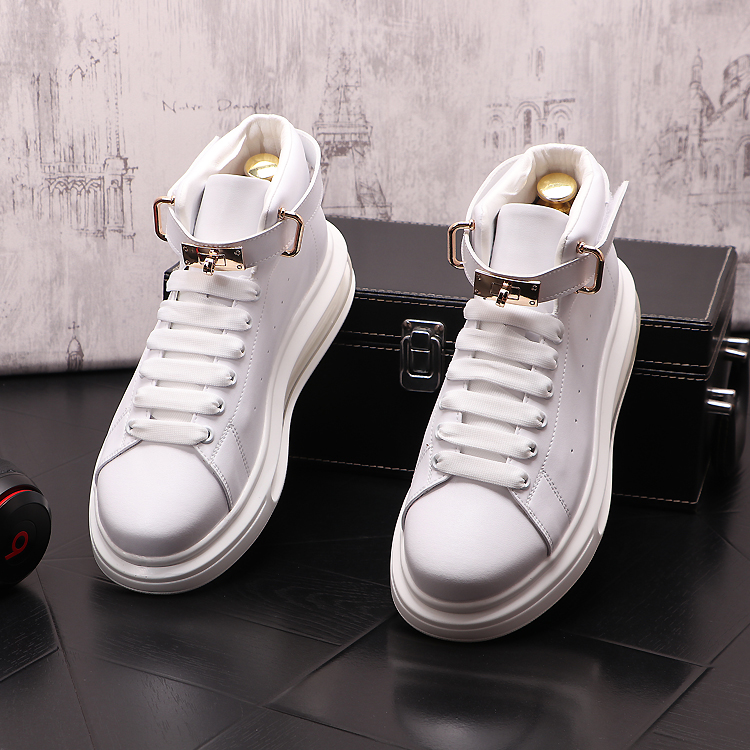 

Spring Autumn Fashion Designer Party Wedding Shoes Low-cut Lace-Up Wedges White Sneakers Platform Trainers Male Walking Business loafers B184