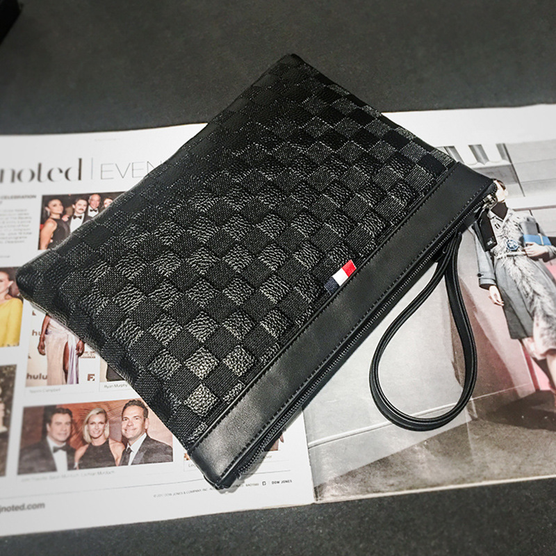 

Men bag Leather Weave Knitting Clutch Bag Shoulder bag Wallet Handy Handbags Day Clutches Male Large Purses, Square