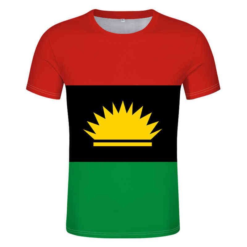 

Biafra Flag T-shirt free custom name number Biafra summer men's and women's sports T-shirt print photo clothing X0726, White;black
