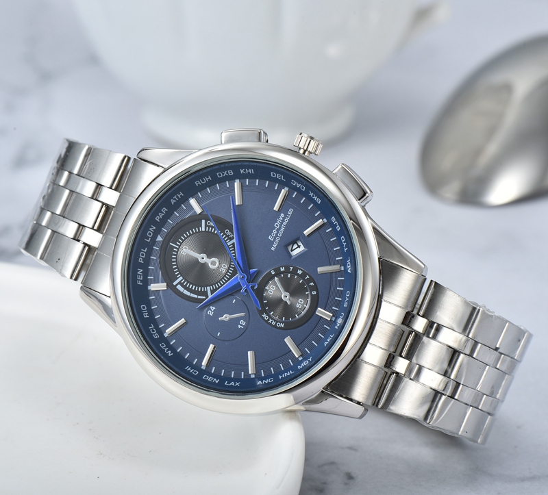 

2021 high quality Men Luxury Watches Three stitches series Mens quartz Watch Japan Top brand Steel belt clock Fashion Round shape