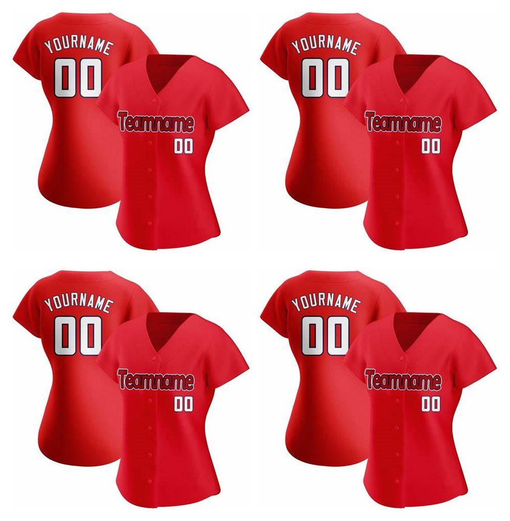 

Custom Women red Baseball Jersey 546547r, Men size s-4l