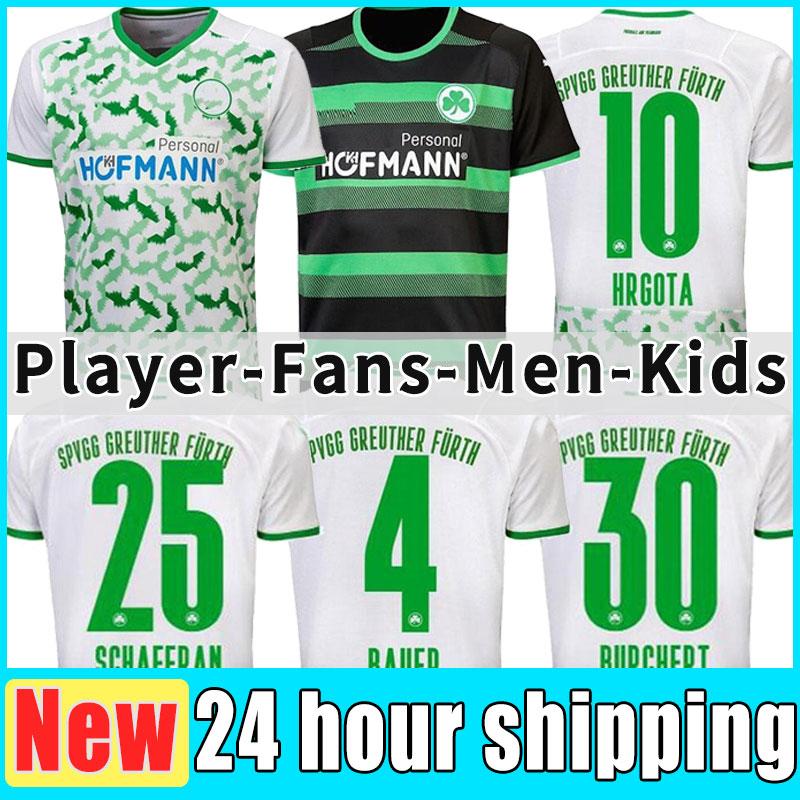 

SpVgg Greuther Fürth Soccer Jerseys 2021 22 FEIN HRGOTA NIELSEN HOME AWAY Maillots de foot NGANKAM ABIAMA LEWELING SEGUIN GREEN ITTER BAUER, Black;yellow