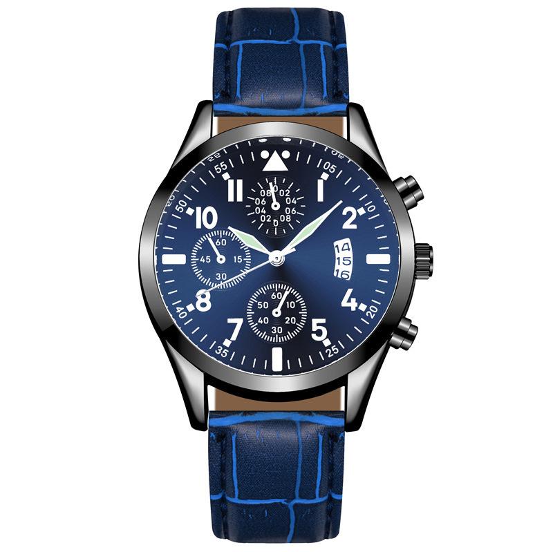 

Wristwatches Fashion Men Luminous Watches With Date Display Luxury Leather Quartz Male Business Watch Relogio Masculino, Black brown