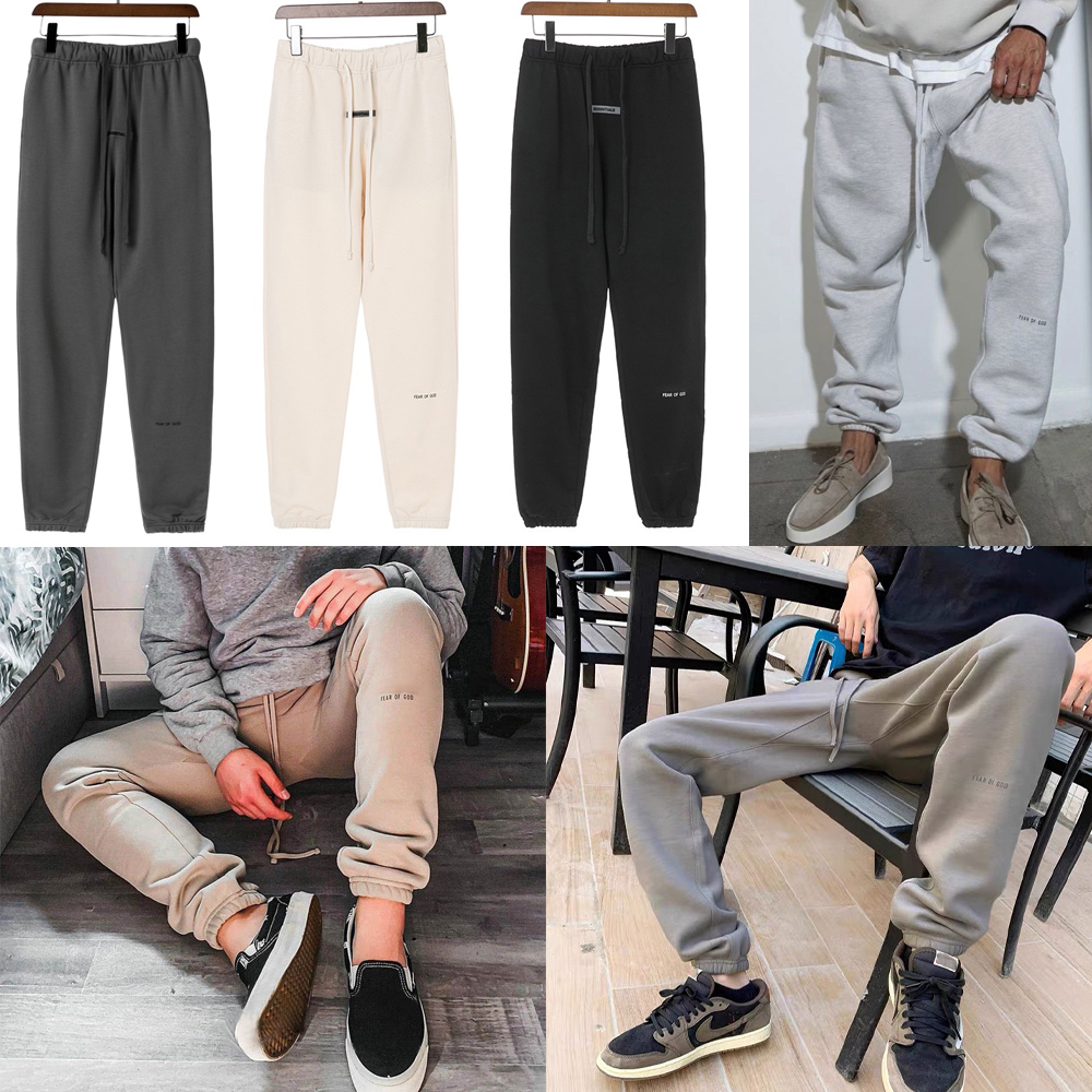 

Designer fear of god Essentials mens long pants essential pocket reflective jogging trouser fog sweatpants jogger casual trousers men elastic waist sports loose