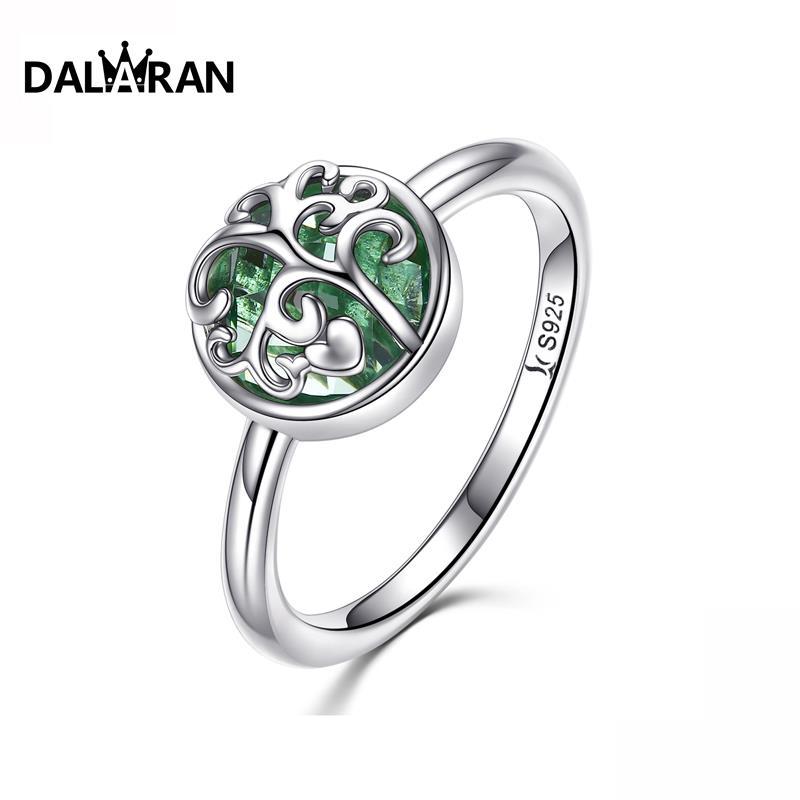 

Cluster Rings DALARAN 925 Sterling Silver Eye-catching Charm Age-reducing Tree-shaped Jewelry Campus Wind Wild Light Mature Female Ring, Golden;silver