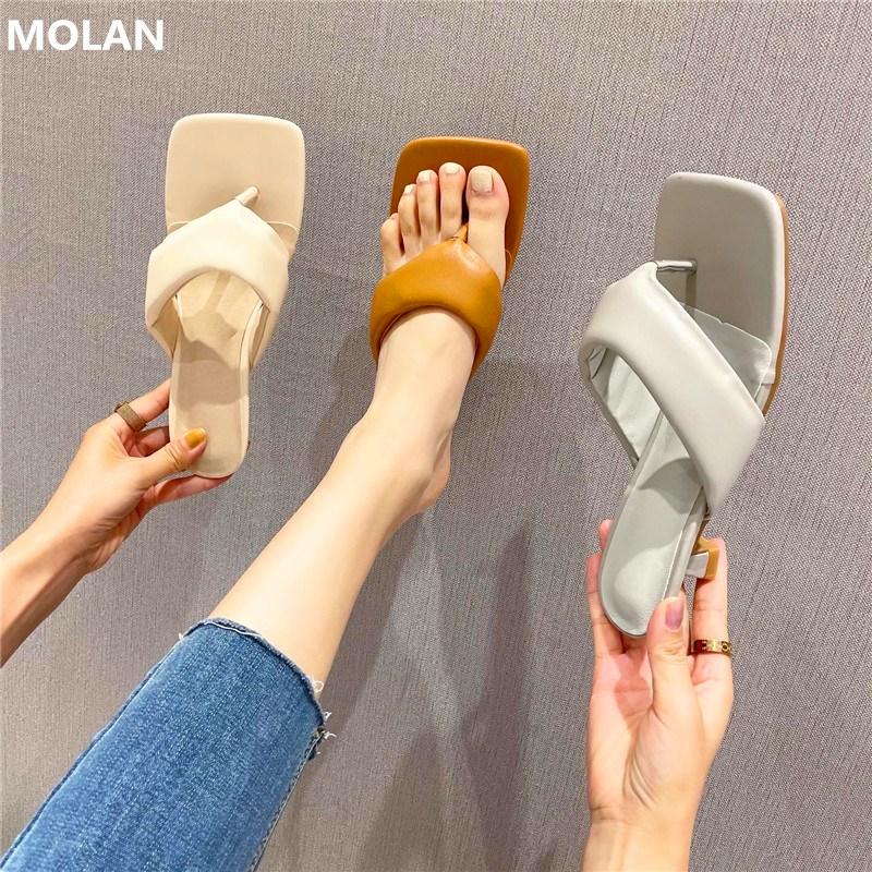 

Size 35-41 2021 Fashion Good Leather Sexy Middle Heel Woman Pumps Brand Design Socofy Sandal Lady Slip On Loafers Footwear Mujer Dress Shoes, Black