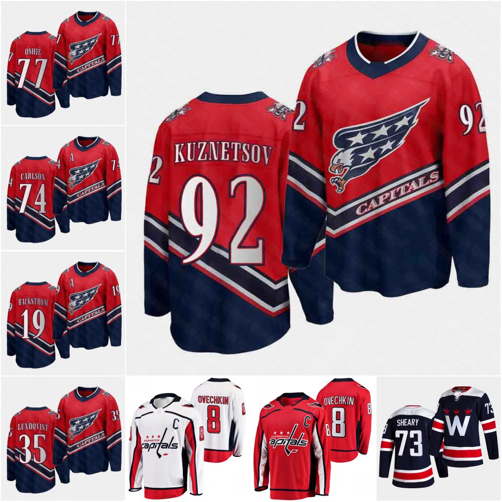 

92 Evgeny Kuznetsov 2021 Washington Capitals Jersey Dennis Cholowski Anthony Mantha Trevor van Riemsdyk T.J. Oshie Dmitry Orlov Nicklas Backstrom Hockey jerseys, 2021 women s-xxl