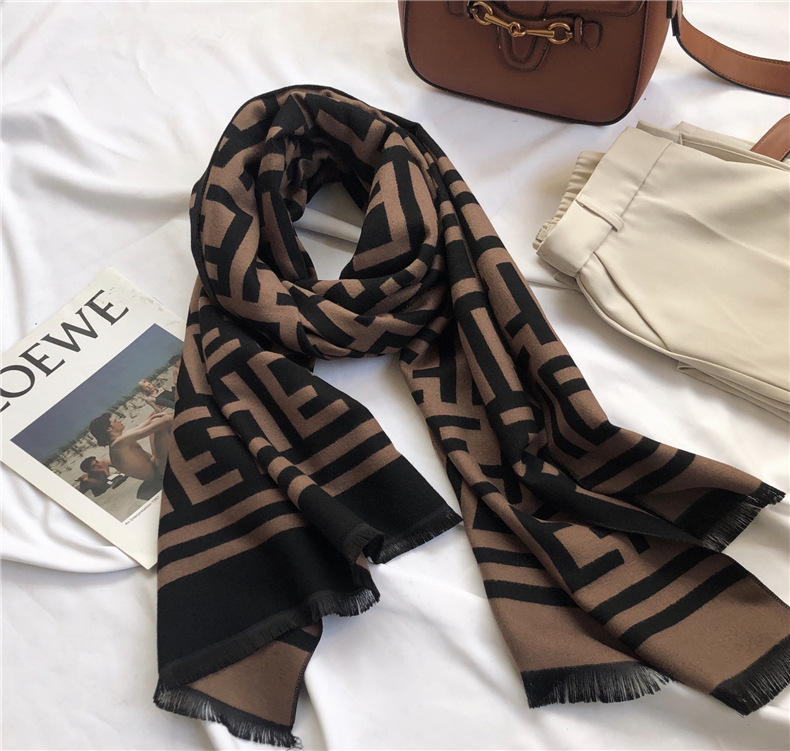 

2022 Wool Scarfs Winter Luxury 100% Cashmere Scarf Men Women High End Designer Classic BOversized Letter pattern Pashmina shawl Scarves New Gift Fashion