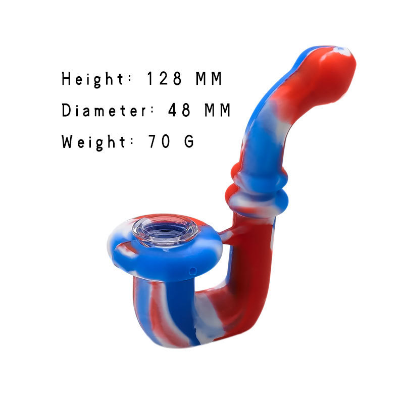

Wine glass shape Silicone water pipes Straight 124mm high colorful pipe