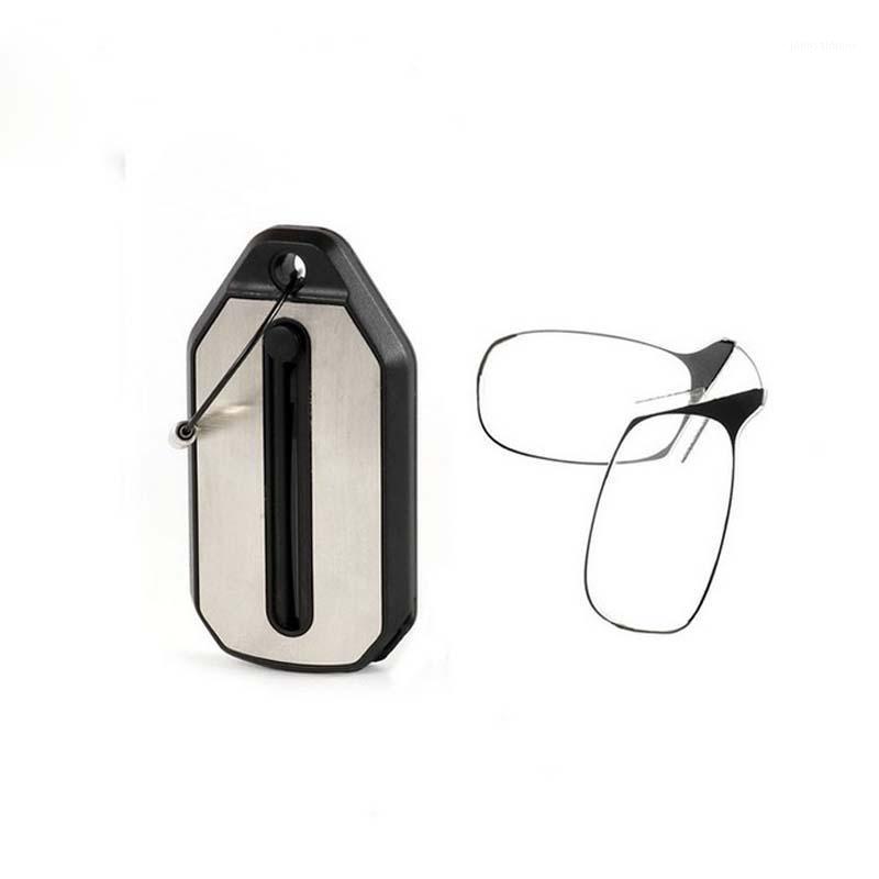 Sunglasses Men's And Women's Portable Key Chain Mini Glasses Box Reading Legless Clamp Nose For The Elderly 1.50