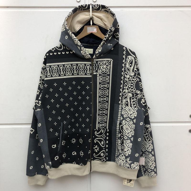 

Autumn Winter Heavy Fabric KAPITAL Hoodie Men Women High Quality Zipper Cardigan Cashew Flower Sweatshirts Men's Hoodies &