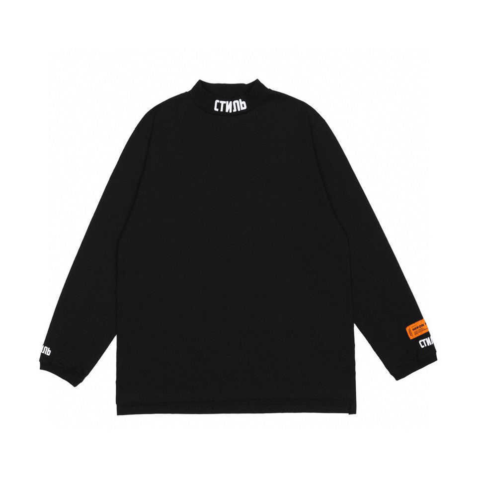 

Tested Heron crane Preston HP high neck embroidery solid high street bottoming shirt loose long sleeve t-shirt men and women, Maximum version