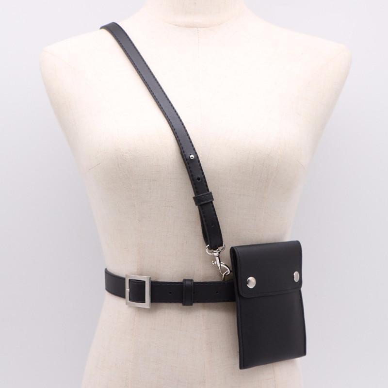 Ceintures Femmes Black Zero Portefeuille Petite femme concepteur Personnalité de haute qualité Sac de taille verticale Célébrité en ligne