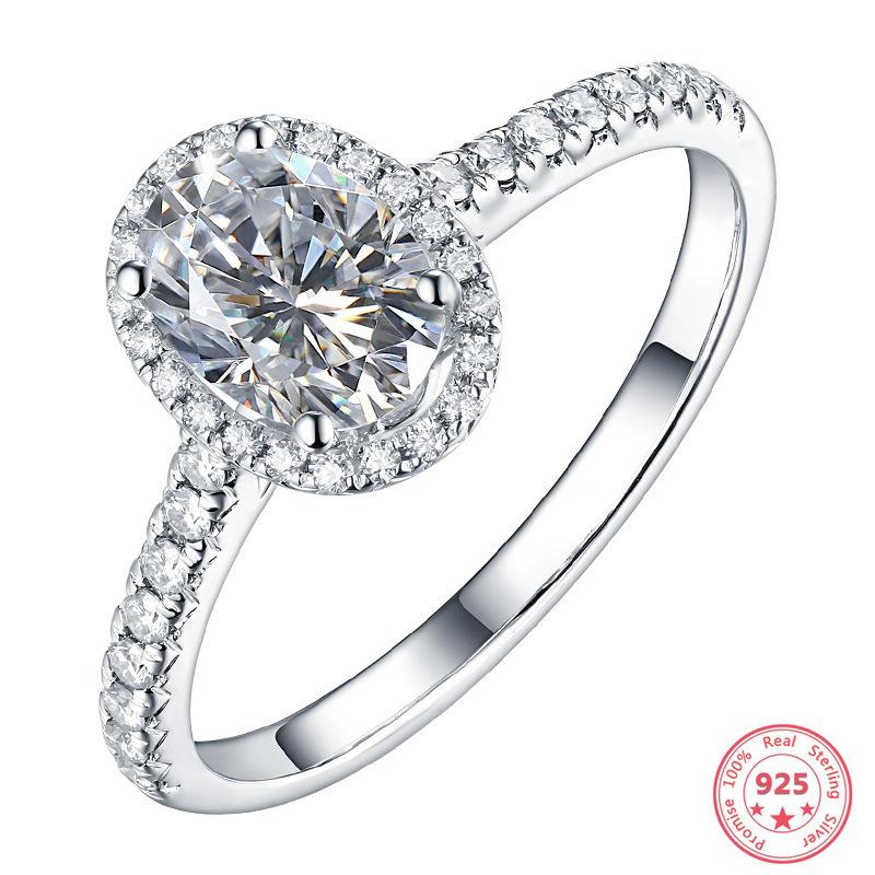 

Cluster Rings S925 Sterling Silver Color Ring For Women Fashion Bizuteria Anillos De 925 Jewelry Mujer Diamond Anel, Golden;silver