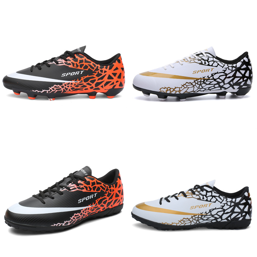 

2021 Football Shoes for Kids Soccer Guayos Men's Sneaker Outdoor Futsal Child Field Boots Training Women Society Breathable 210720, Black long nail