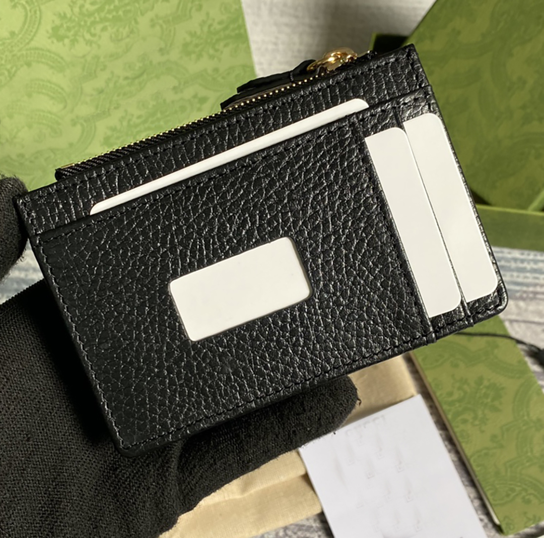 

card holders mini wallet Coin purses Brand designers purse wallets genuine leather zipper Bag 7-A quality Accessoires Key Wallets 4 models, Desiccant
