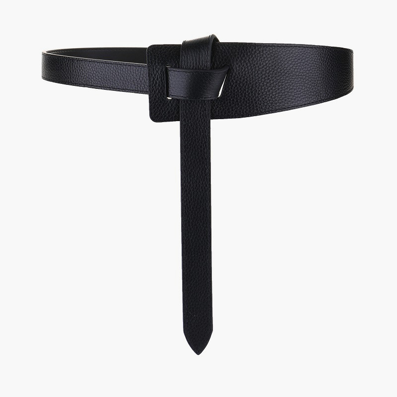 

Trendy Women Wide Belt Decorative Coat Lychee Pattern Waistband Lap Top Leather Waist Seal, As pic