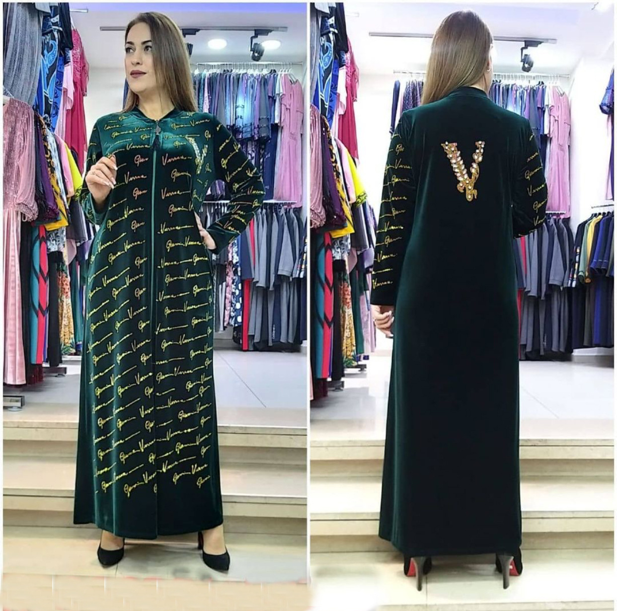 

Letter Print Zipper Up Muslim Veet Dress Plus Size Robe Africaine Femme Islamic Clothing New Spring Autumn Maxi Long Dresses