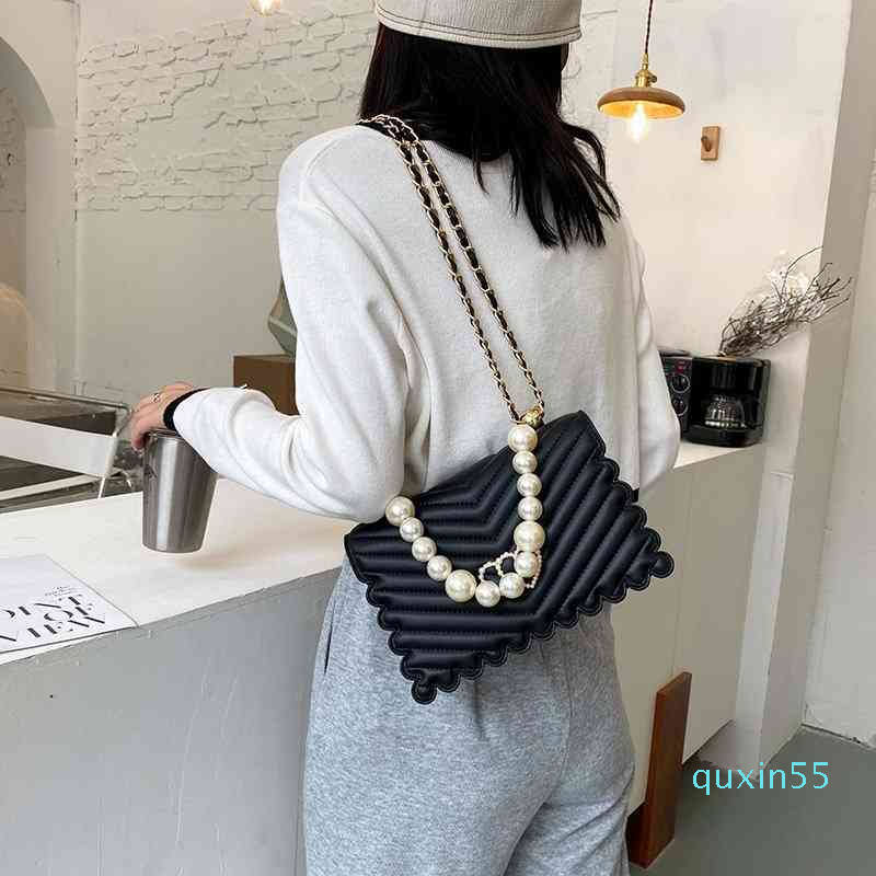 

Brand Women Shoulder bags Pearl Handbag and Wallet Luxury Digner Square Task High Quality Tas Mode Schooltas, Black shoulder bag