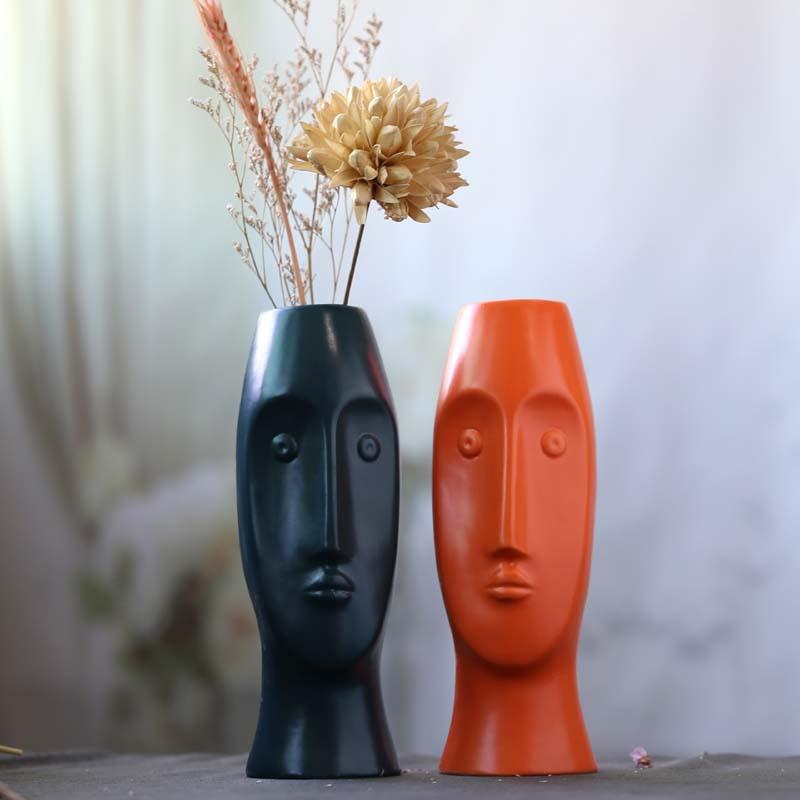

Creative Abstract Human Face Vase Decoration Modern Living Room Desktop Flower Arrangement Dried Container Homedecoration Vases