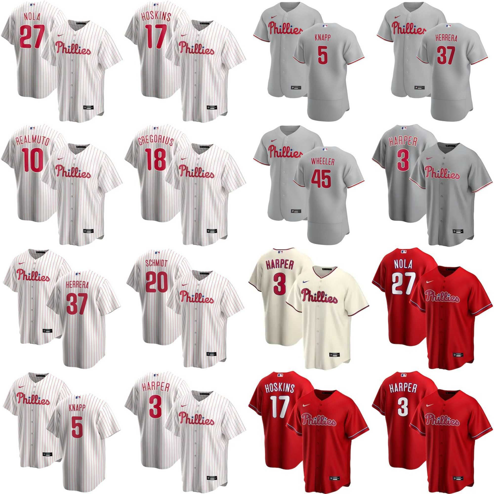 

Philadelphia Phillies Baseball Jerseys Bryce Harper Jersey Rhys Hoskins Aaron Nola Mike Schmidt Didi Gregorius Andrew Knapp Odubel Herrera Z, Blue;black