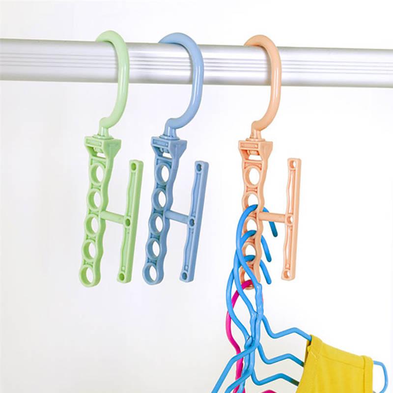 

Hangers & Racks 1Pcs 5-holes Coat Home Organizer 3Colors Rotating Handle Multi-function Plastic Portable Space Saving