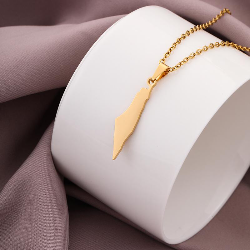 

Pendant Necklaces Israel And Palestine Map Necklace High Quality Stainless Steel Jewelry Can Engarve Name Drop YP8454