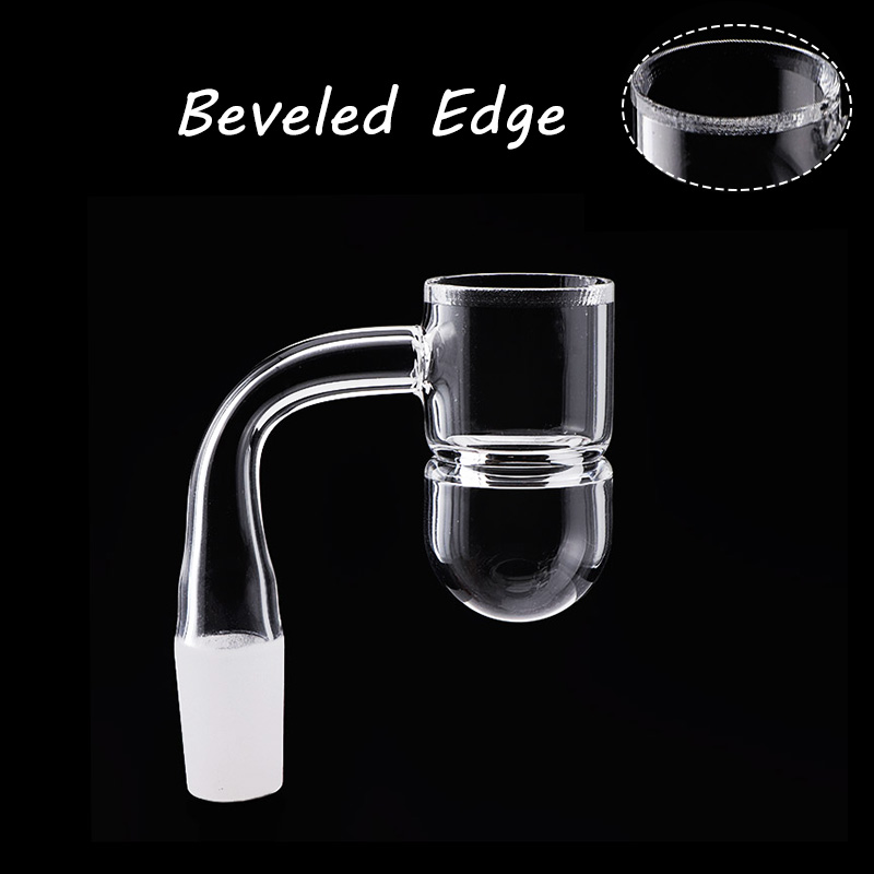 

Smoking Accessories Beveled Edge Splash Guard Quartz Banger Nails With Round Bottom Male Female Frosted Joints Suit For Glass Water Bongs