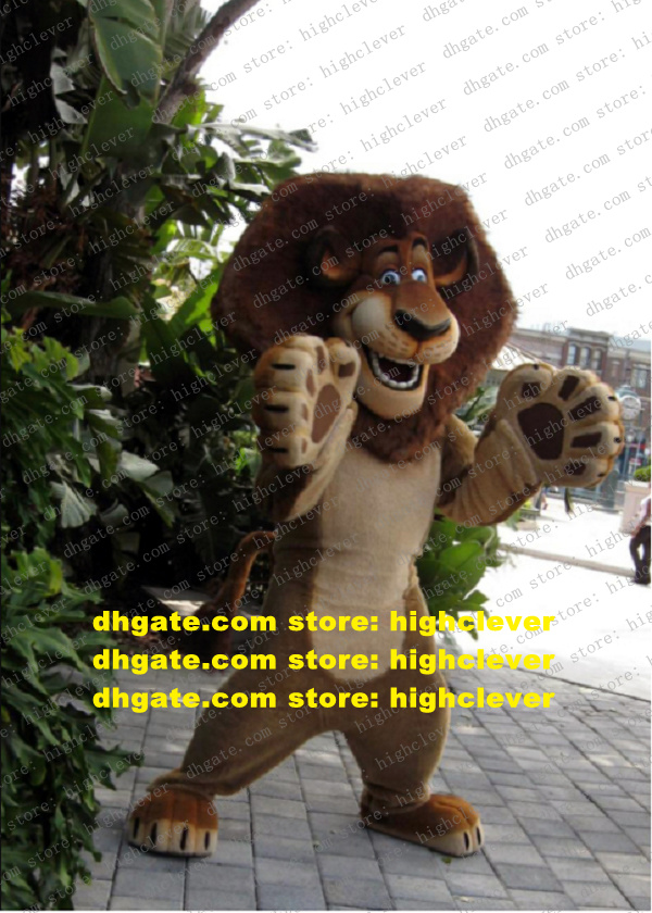 

Madagascar Lion Alex Mascot Costume Adult Cartoon Character Outfit Suit Brand Plan Promotion Advertising Drive zz7682, As in photos